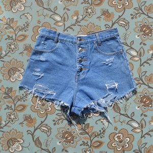 vintage high rise denim cut offs